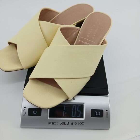 Lauren Conrad Butter Yellow Sodapop Crossband Block Heel Sandal Womens 7M Preppy - Picture 7 of 7